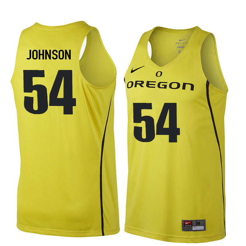 Men #54 Will Johnson Oregon Ducks College Basketball Jerseys Sale-Yellow